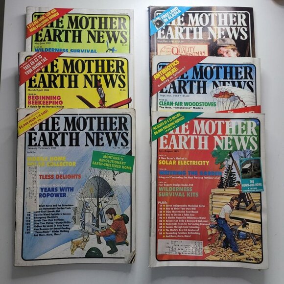 The Mother Earth News Magazine Lot of 6 Issues Jan to Dec 1985 No 91 to 96